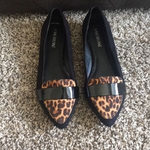 Black and animal print loafers